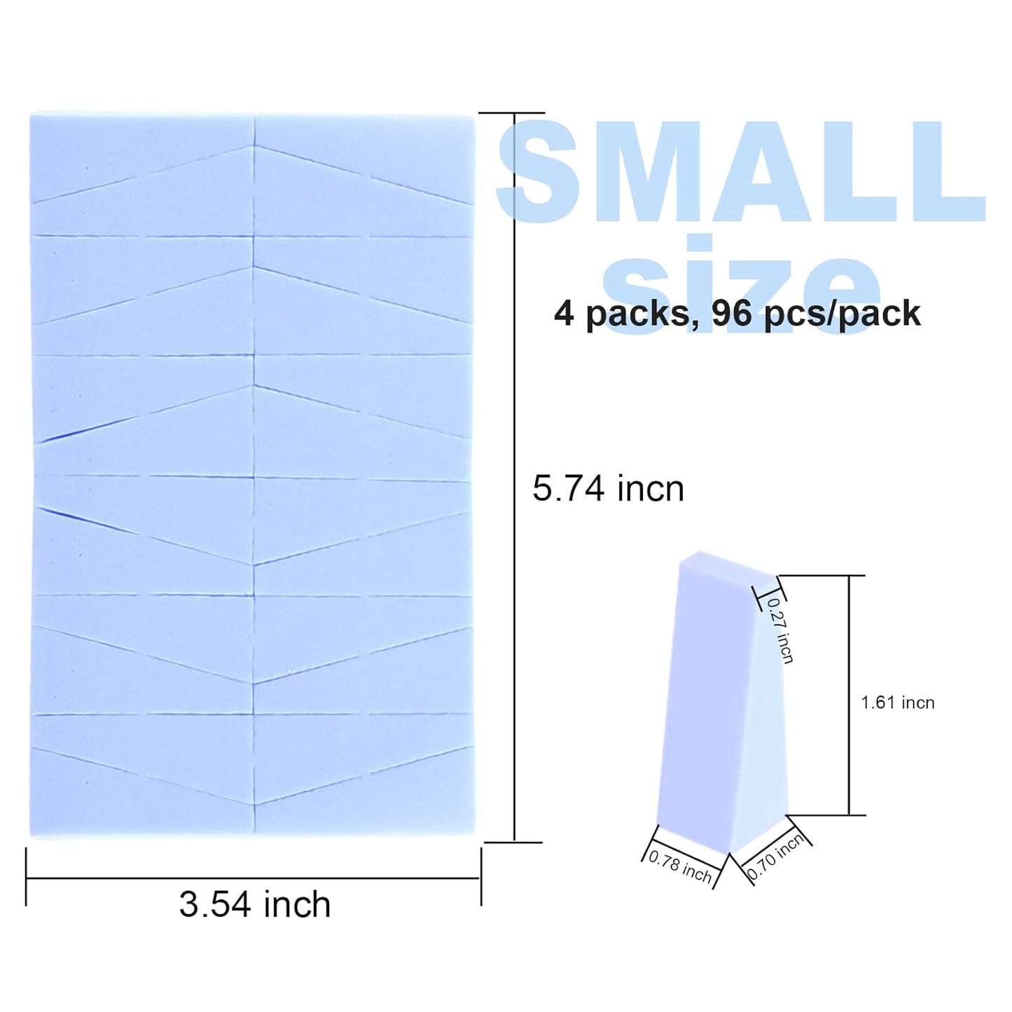 Teenitor 48 Pieces Cosmetic Makeup Sponges Wedges Beauty Blender Sponges, Small Triangle Makeup Sponge Wedges, Non-Latex Cosmetic Puff, Wedge Beauty Sponge Disposable Makeup Applicator