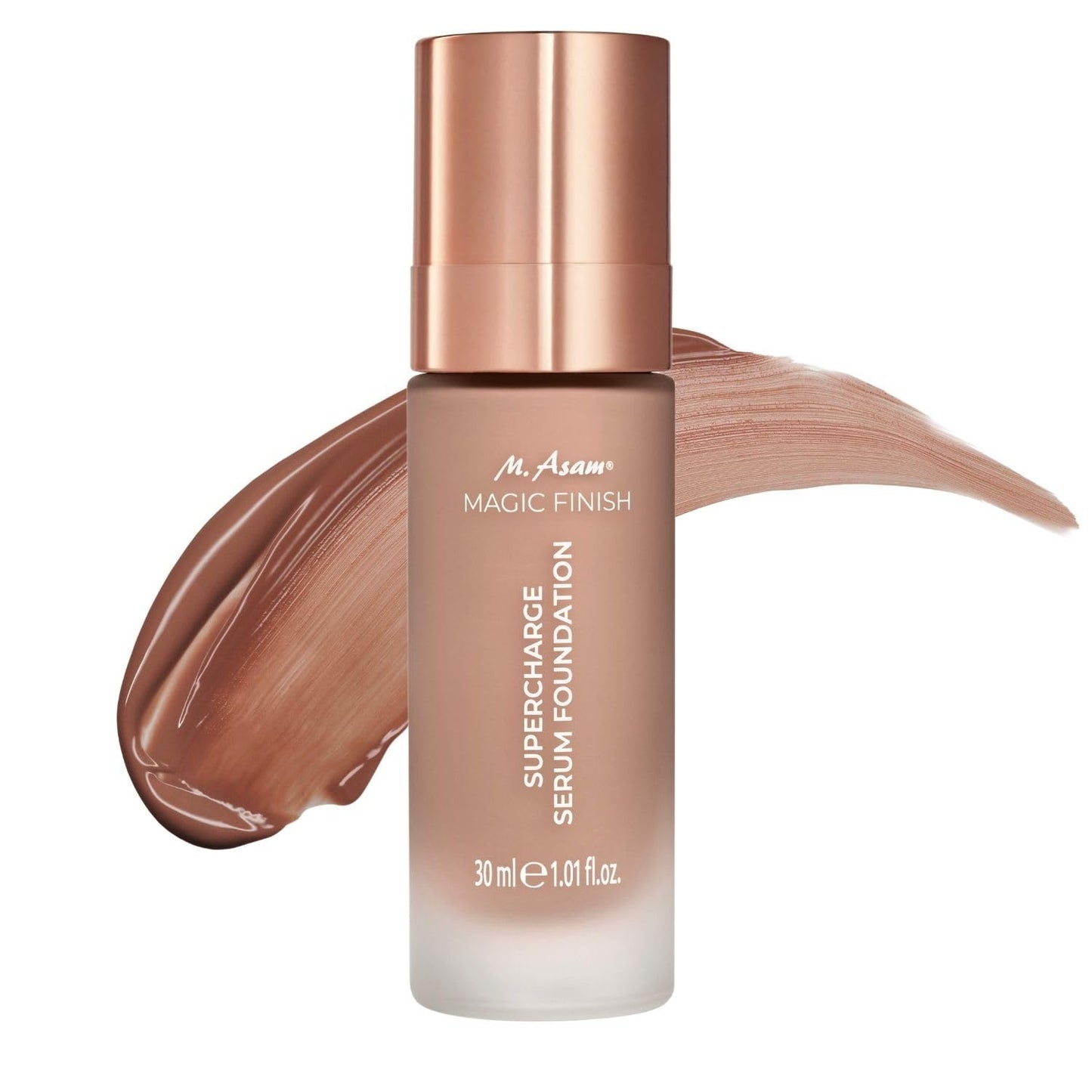 M. Asam MAGIC FINISH Supercharge Serum Foundation Deep Almond (1.01 Fl Oz) - Moisturizing Make Up & Firming Face Serum In One, Anti-aging CC Cream With Optimal Coverage & Hyaluronic Acid