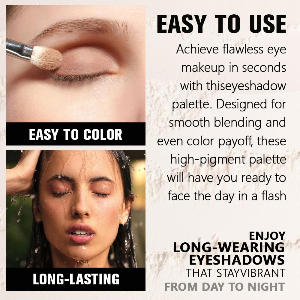 Eggplant Purple Single Matte Eyeshadow Makeup, Neutral Powde Eye Shadow for Women, Deep Dark Mauve Plum Purple Matte Singles Eyeshadow Palette Pigmented Waterproof, Girls Eyeshadows Gift 15