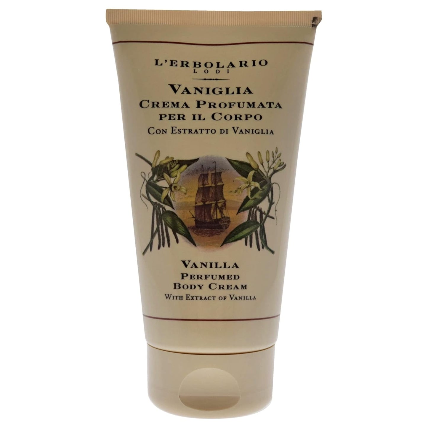 L'Erbolario Vanilla Perfumed Body Cream - Long Lasting Scented Body Cream for Women - Perfume Hydrating Body Moisturizer - Nourishing and Moisturizing Body Butter for Dry Skin - 5.07 oz