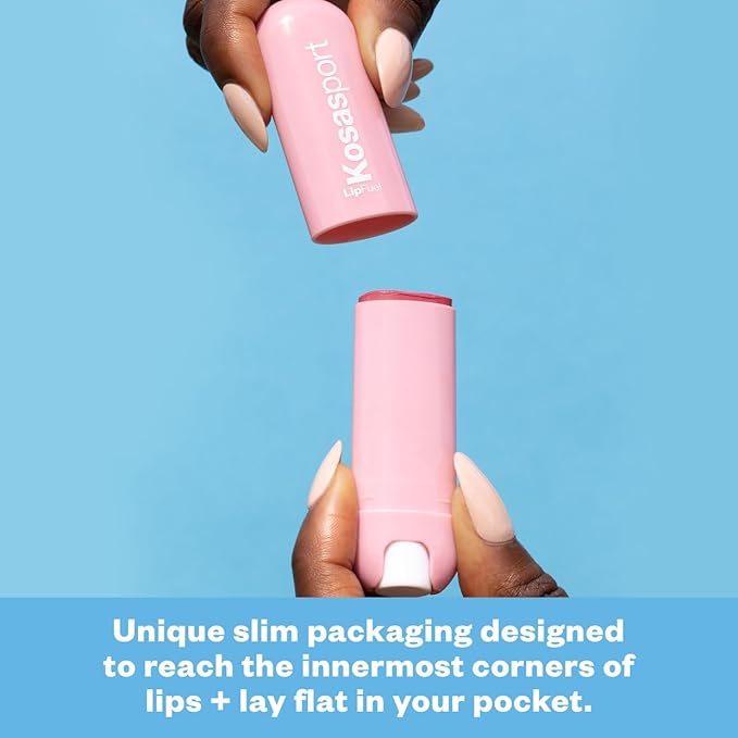 Kosas Lipfuel Hyaluronic Active Sport Lip Balm - Hydrates, Energizes and Protects - Natural Lip Treatment and Care (Rush)