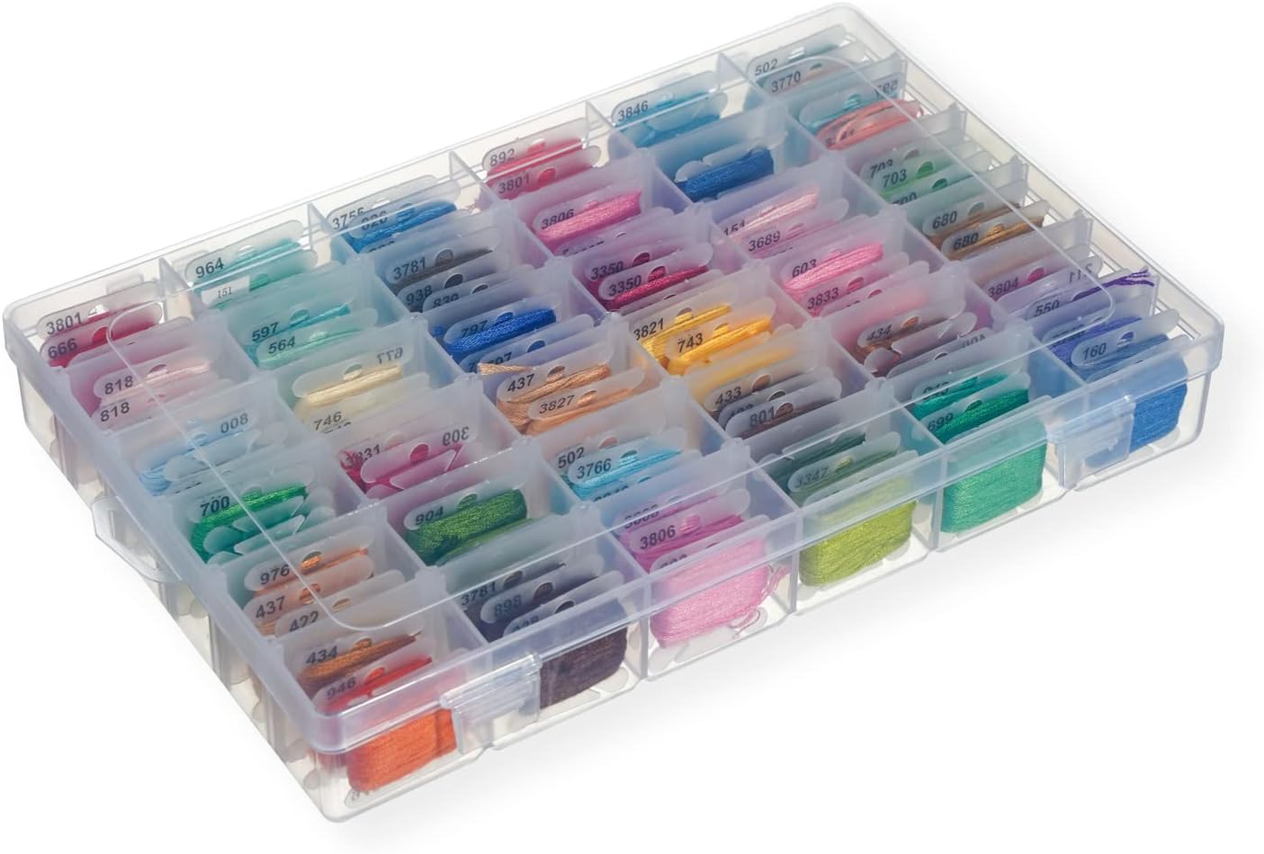 2 Pack 24 Grids Plastic Small Crafts Storage Boxes with Adjustable Dividers (10.5" × 6.7" x 1.57")