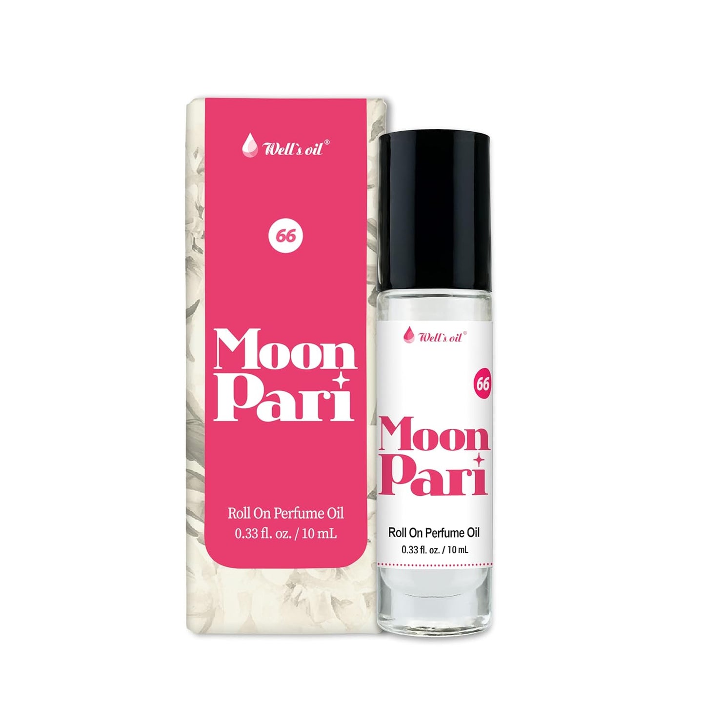 Well's Oil Roll-On Perfume Oil (Moon Pari) | Floral Notes | Long-Lasting | Paraben-Free | 0.33 Fl Oz / 10 ml