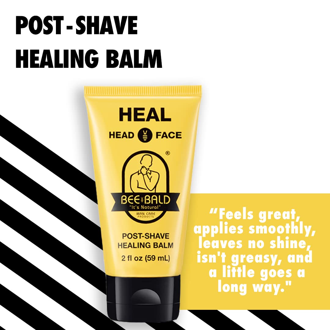 Bee Bald HEAL Aftershave for Men Healing Balm, Immediately Calms & Soothes Damaged Skin, Treats Bumps, Redness, Razor Burn & Other Shaving Post Shave Irritations, 2 Fl Oz (Pack of 2)