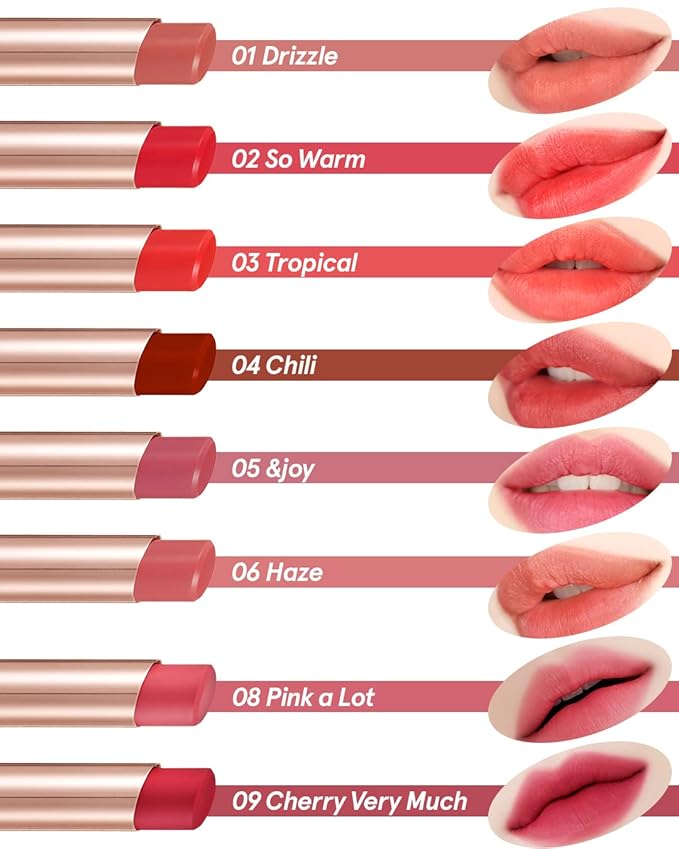 ATHÉ Authentic Airy Lip Balm 08 PINK A LOT, Korean Vegan Color Lip Blam, Flake-Free Slim Fit Lips, Silky Powdery Finish & Air-like Blurring with Vibrant Colors, 0.11oz.