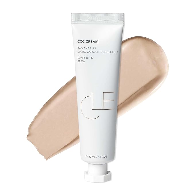 CLE Cosmetics CCC Cream (Neutral Light 103 / SPF 50) - Color Correcting, Hydrating Hybrid CC Cream with Sunscreen - Light to Medium Coverage Foundation - 1 fl oz