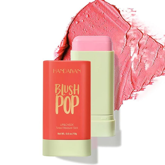 Multi-Use Makeup Blush Stick, Beauty Tinted Solid Blush Stick, 3-in-1 Cream Blush Stick for Cheek/Eyes/Lips, Waterproof Moisturizer Stick, Suitable for All Skin (02# Coral Orange)