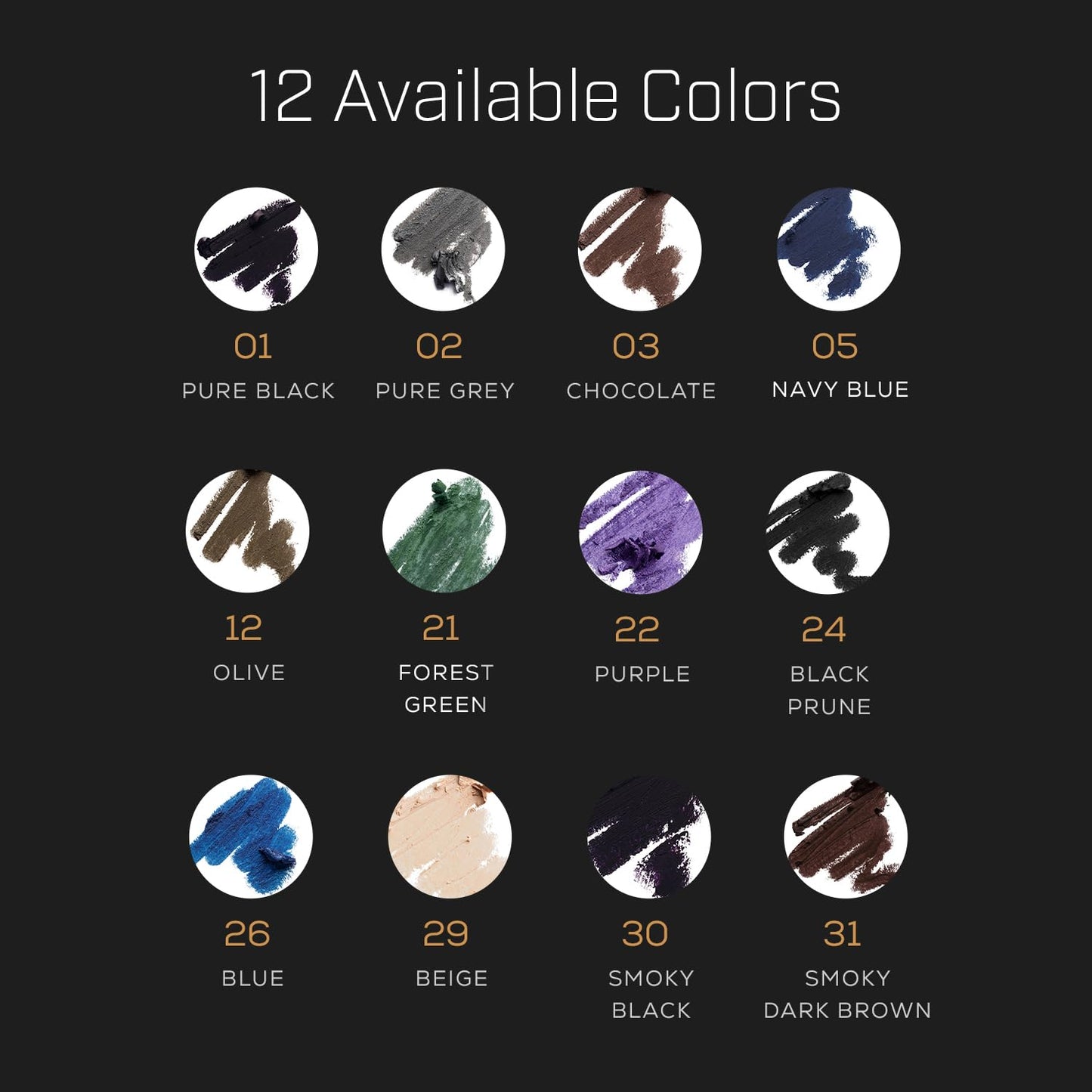 Radiant Professional Waterproof Eyeliner Pencil - Eyeliner Waterproof Smudge Proof for Woman - Long Lasting Under Eye Pencil for Smoky Eye - Soft Waterline Eye liner Smudger Tool, Pure Grey (02)