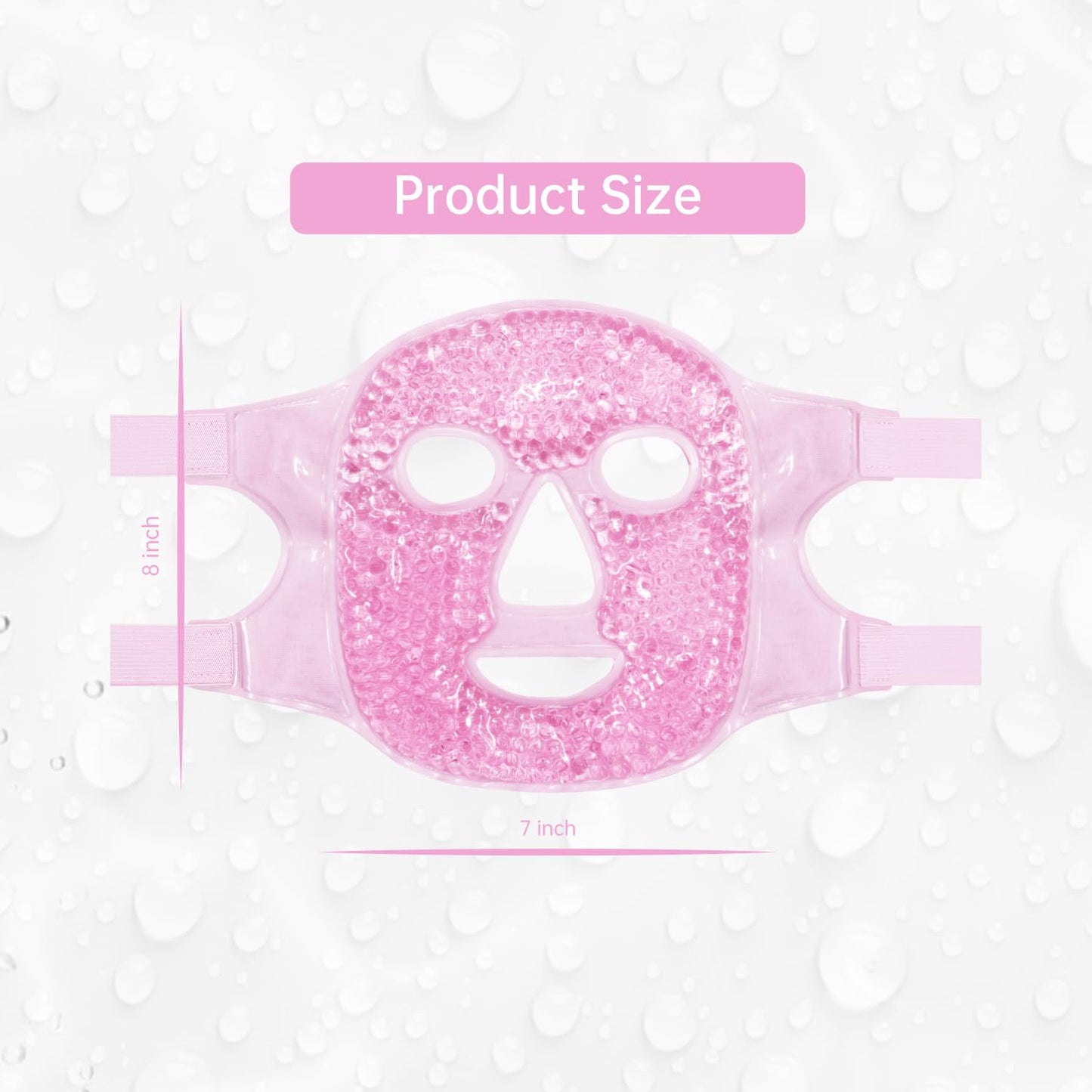 ZNÖCUETÖD Face Eye Mask Ice Pack for Reducing Puffiness, Bags Under Eyes, Puffy Dark Circles, Migraine,Hot/Cold Pack with Soft Plush Backing (Pink #19)
