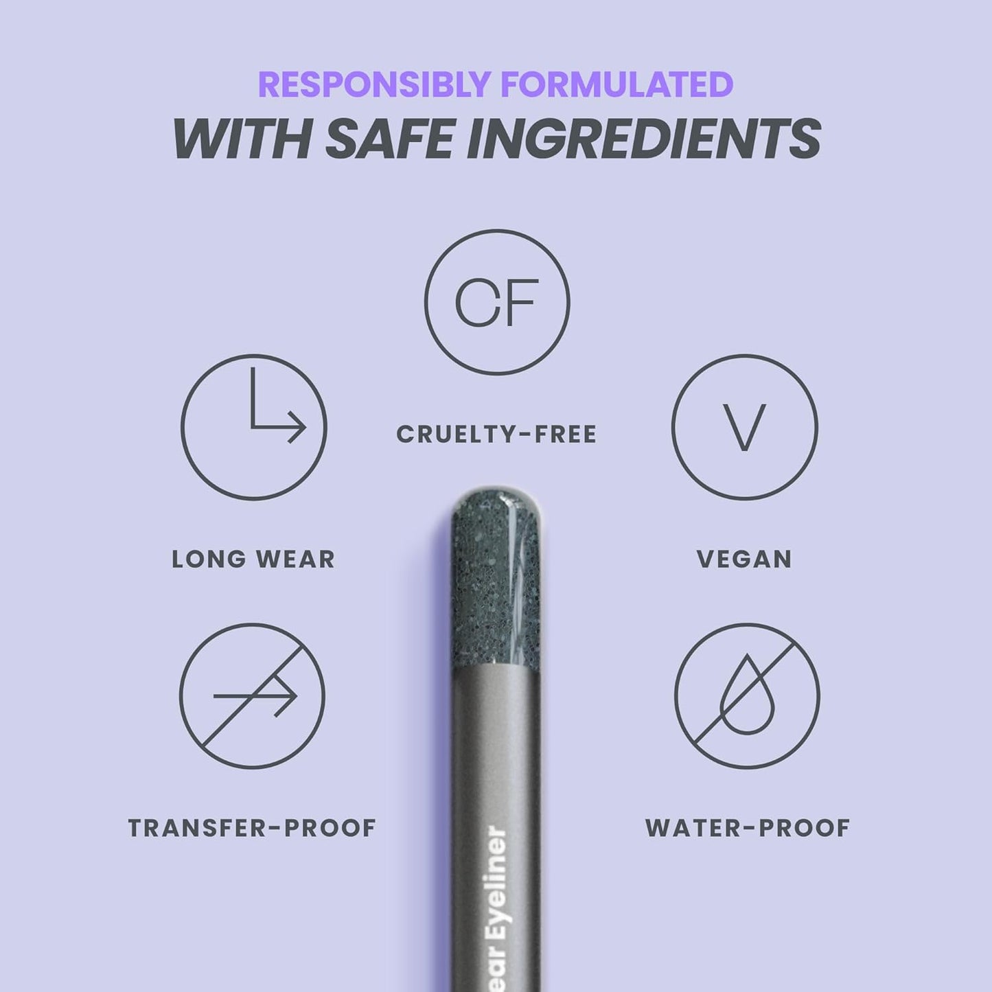 Wonderskin Eyeliner Pencil, 1440 Longwear Blue Glitter Eyeliner Pencil - Waterproof, Sharpenable & Smudge Proof