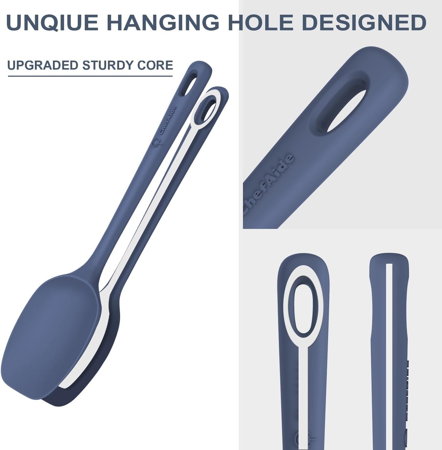 4 Pieces Silicone Spatula Set, Food Grade Rubber Spatula, Upgrade Strong Handle with Ergonomic Grip, Heat Resistant for Nonstick Cookware, Cooking