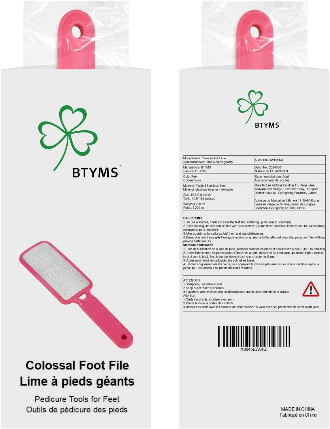 Colossal Foot File Foot Scrubber Pedicure Tools Professional Foot Rasp Grater Callus Remover Heal Scrapper for Cracked Skin