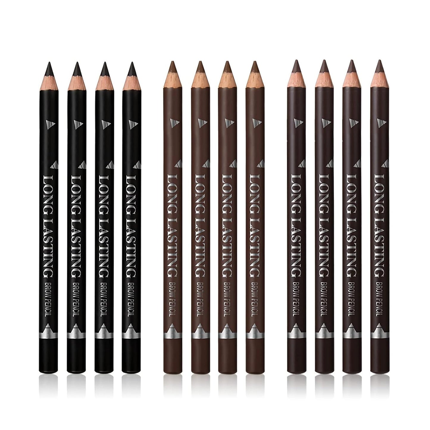 3Colors Eyebrow Pencil Eyeliner Set，Soft Textured Eyebrow Tint Pen，Easy to Color，Long Lasting，Waterproof Eye Brow Pencils for Fills in Sparse Areas and Gaps，Create a Natural Brow Makeup