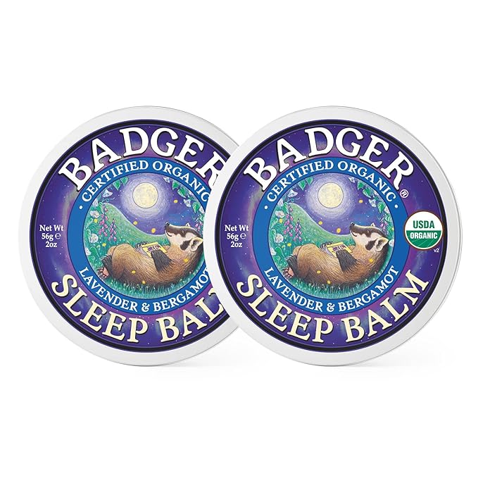 Badger - Sleep Balm, Lavender & Bergamot, Natural Sleep Balm, Scented Relaxing Balm for Children and Adults, Calming Night Balm, Organic Sleep Balm, 2 oz (2 Pack)