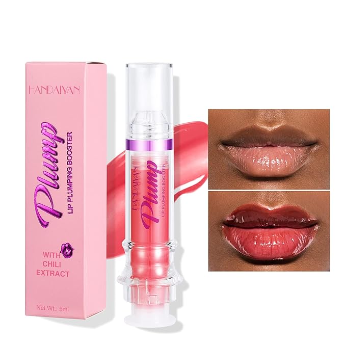 Natural Spicy Lip Plumping Booster Lip Plumping Oil，Lip Plumper Gloss, Ultra-Hydrating & Nourishing Plump and Pout Lip Plumper, Glossy Finish Fuller Lip Plumping Lip Gloss for Women Girls(06#)