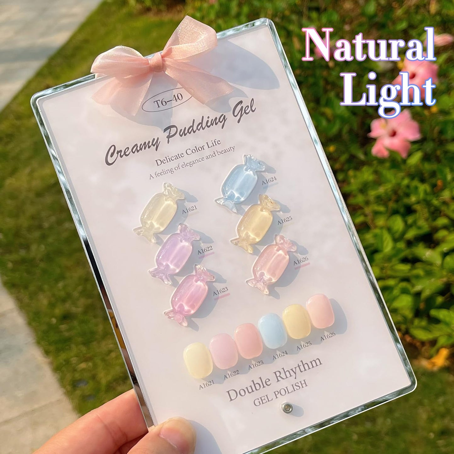 Double Rhythm 6 Pcs 15 ML Gel Polish Set Same Color Same Bottle Soak Off Gel Polish Kit Nail Art Manicure Salon DIY at Home for Women (Jelly Blue Purple Nude Pink-T6-40)