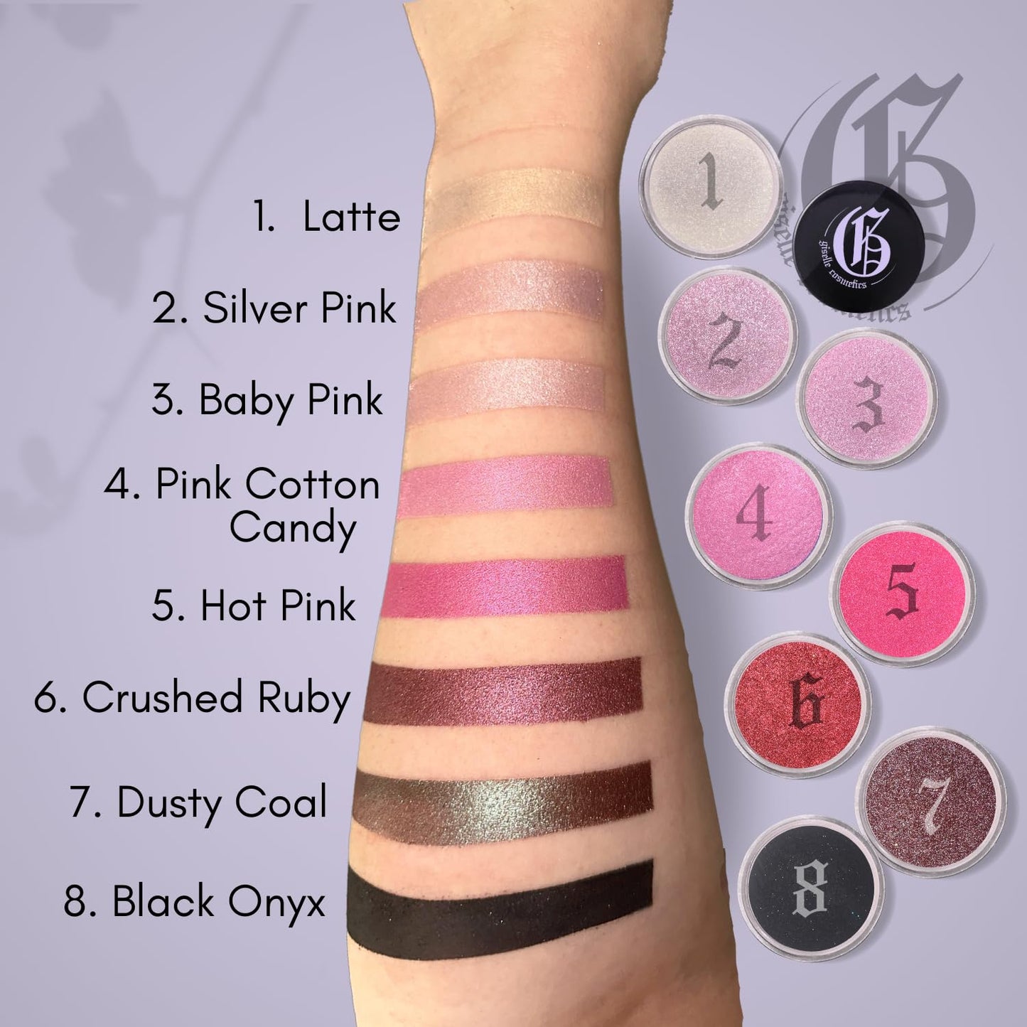 Crushed Ruby Mineral Powder Eyeshadow Palette - Organic Shimmer Eye Shadow, Glitter Eye Shadow Palette Makeup, Cream Eyeshadow Singles, Loose Highlighter Powder