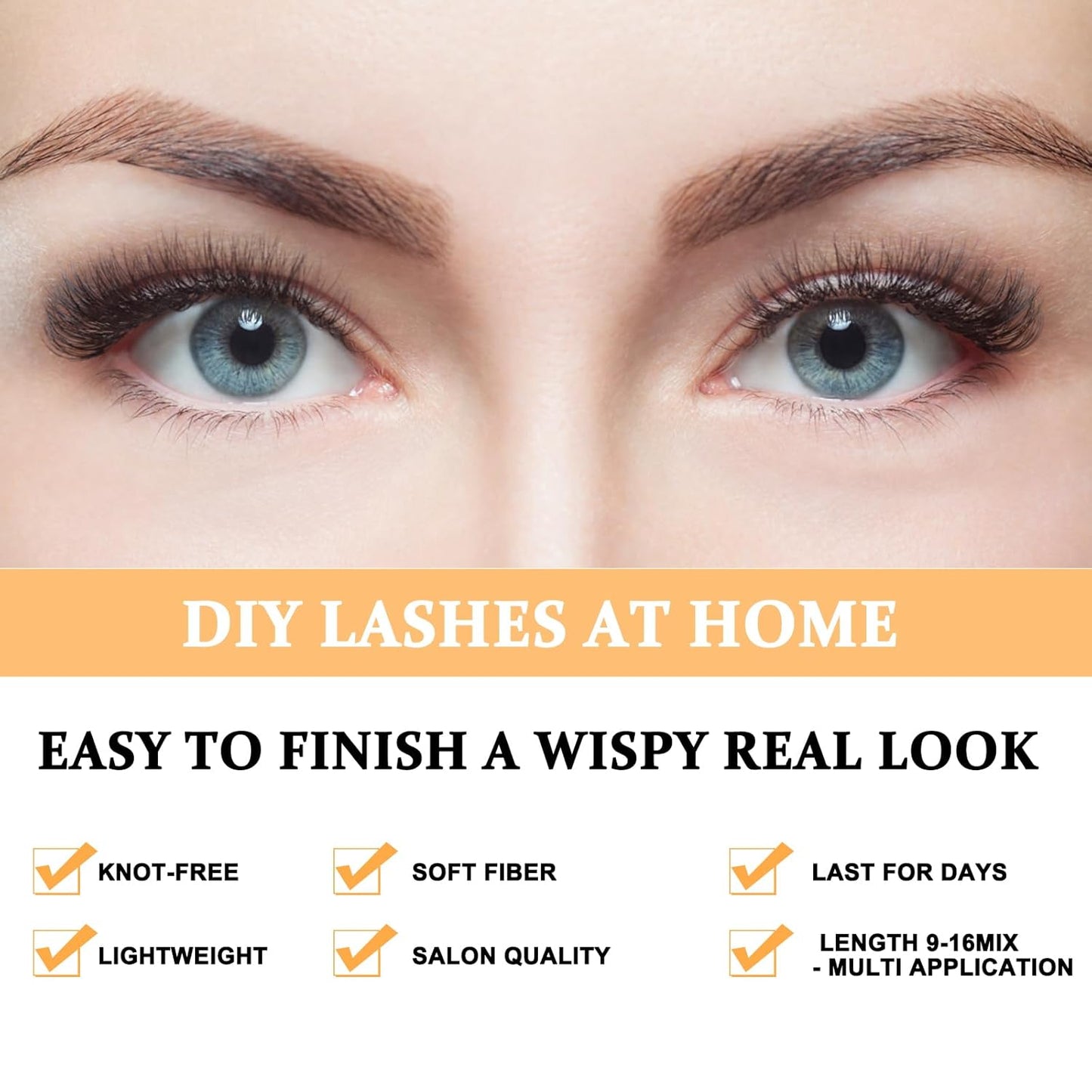 B&Q Lash Clusters 40D-C-14 Individual Lashes 280 Clusters False Eyelash 10D 20D 30D 40D Lash Clusters Extensions Individual Lashes Cluster DIY Eyelash Extensions at Home (40D-C,14MM)