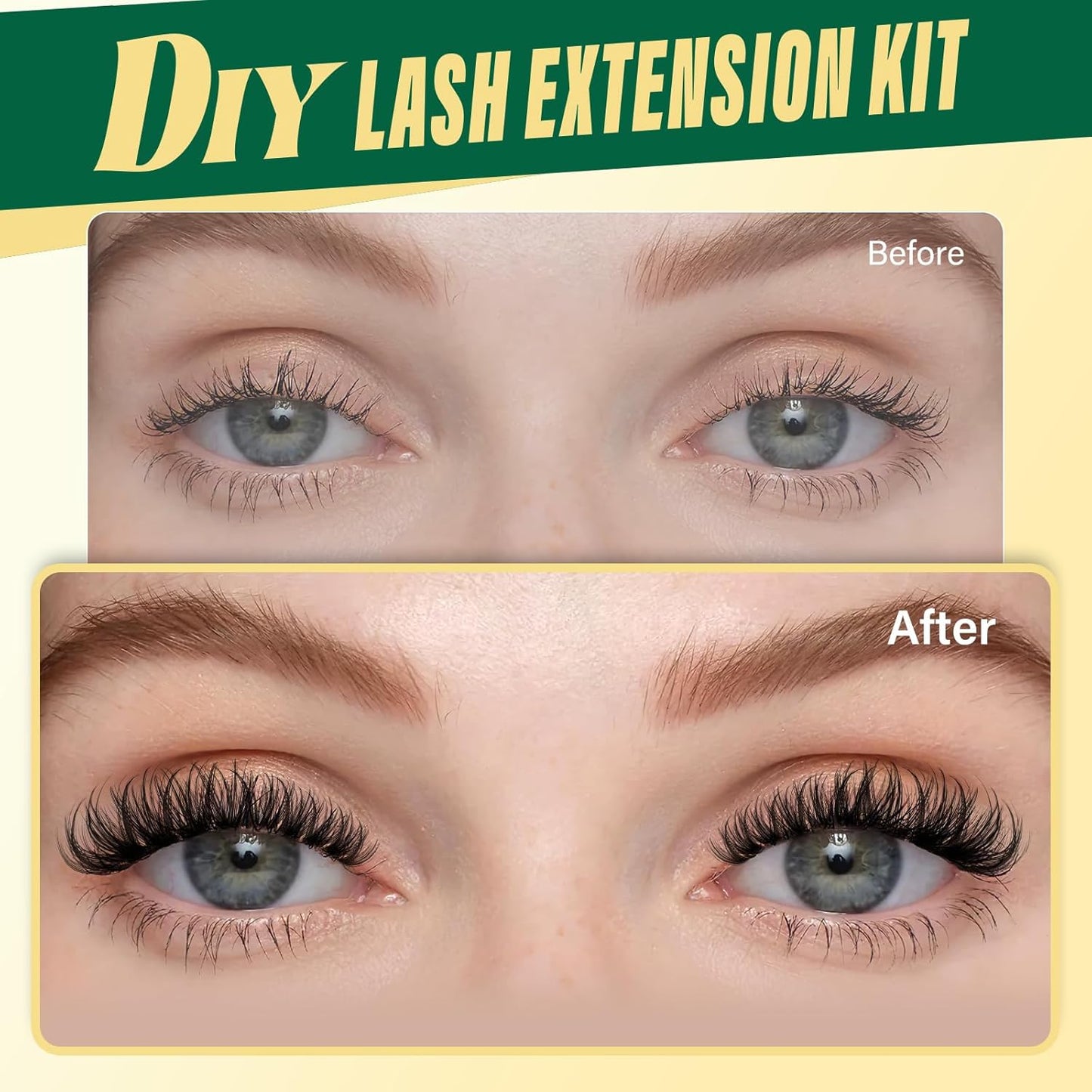 KEYYOULASH DIY Lash Extension Kit 144pcs 8-18MIX Lash Clusters Eyelash Extension Kit with Lash Bond and Seal,Remover,Applicators for DIY Lash Extensions at Home (KY04 Kit)