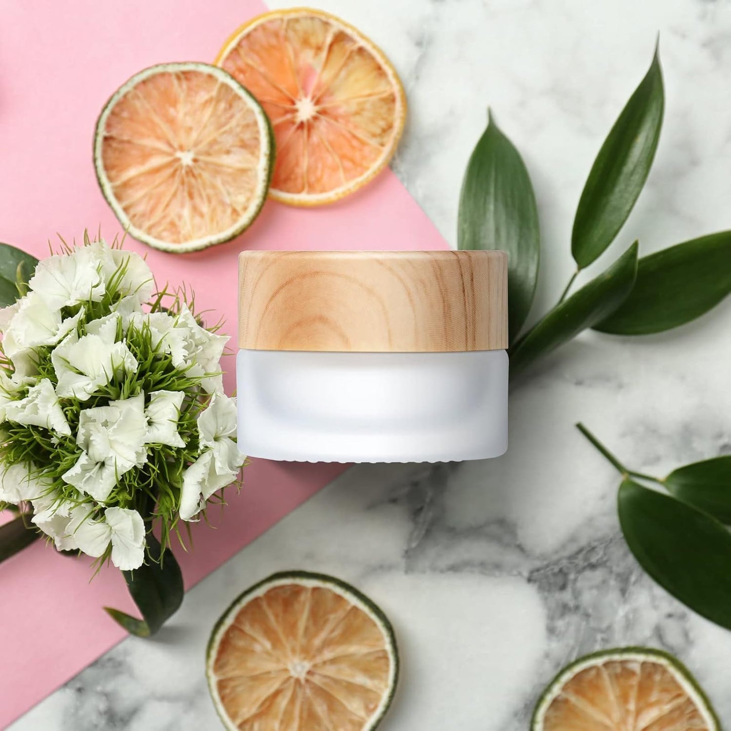 Geiserailie 30 Pieces Glass Cosmetic Containers Empty Sample Jars with Leak Proof Lids Makeup Sample Containers for Lotion Cream Cosmetic (30 Gram)