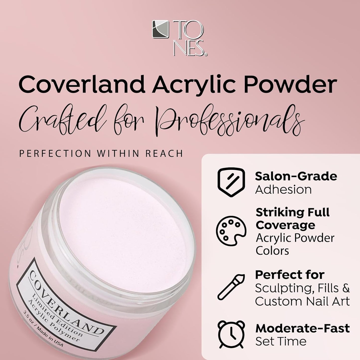 Coverland Acrylic Powder 3.5oz "Diamond Pink" - Limited Edition