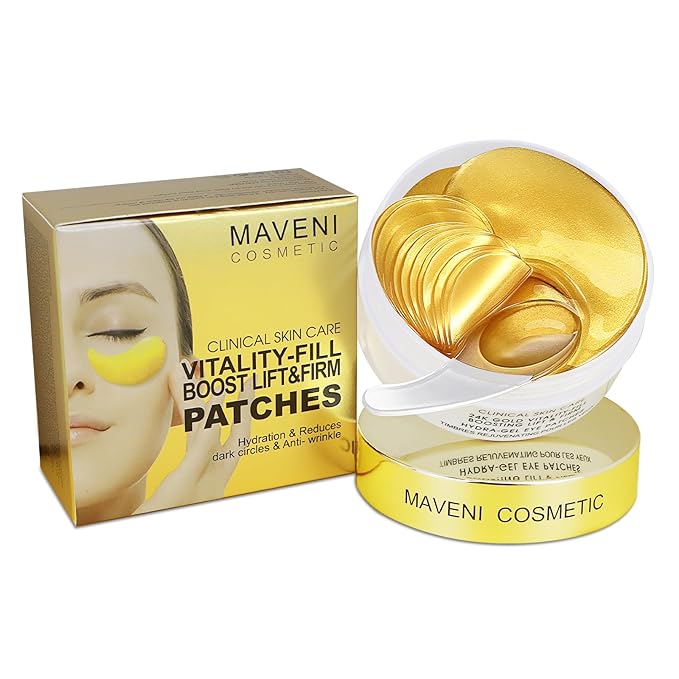 COSMETIC |24k Gold Vitality-Fill Hydra-Gel Eye Patches | Anti-Aging Under-Eye Patches, Help Boosting Lift & Firm the Look of the Eye Area