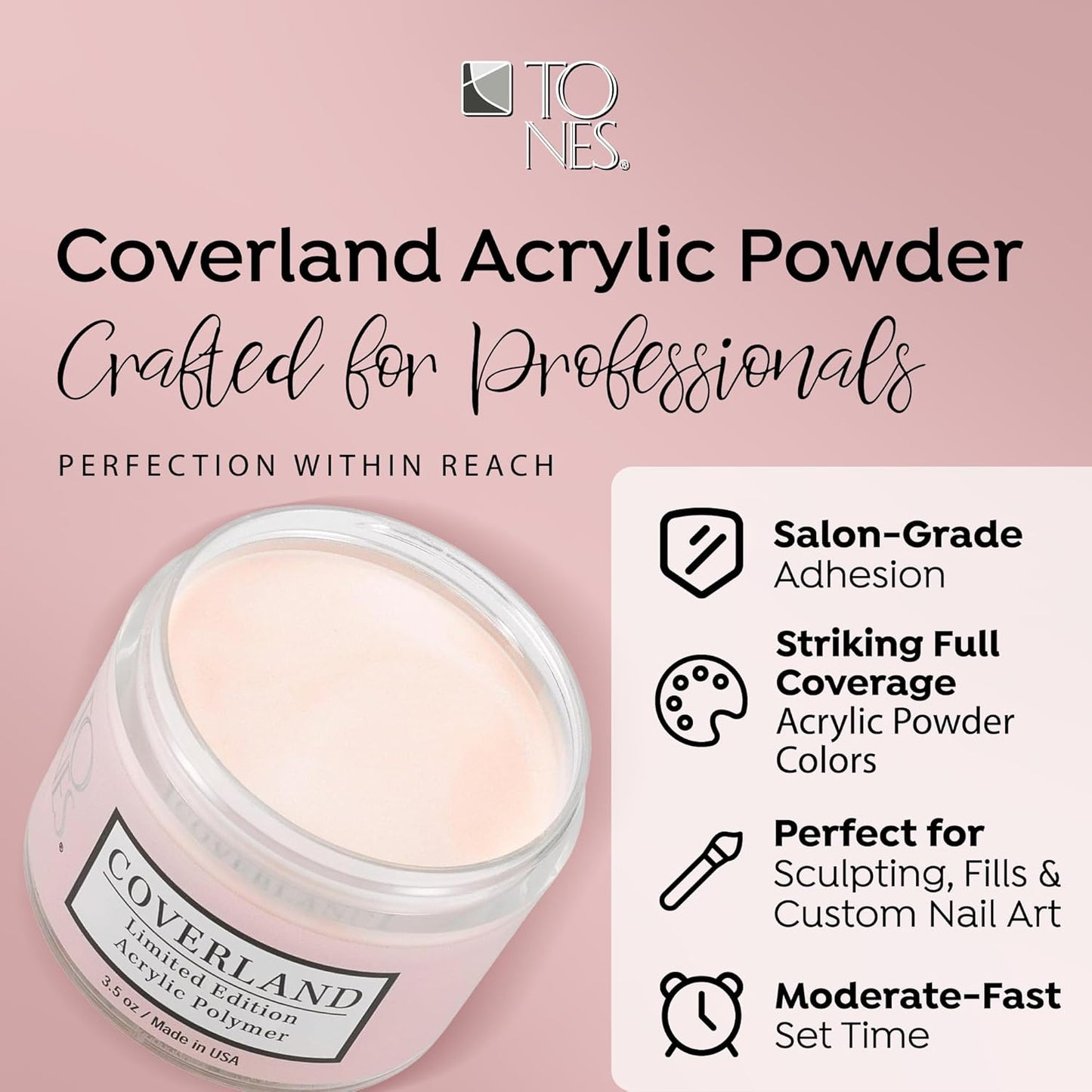 Coverland Acrylic Powder 3.5oz "Peachy Nude" - Limited Edition