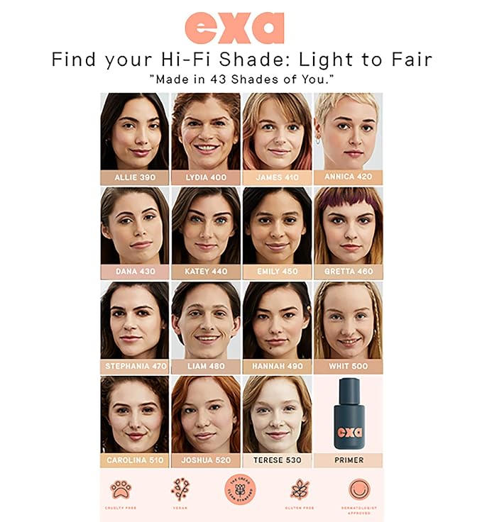 Exa Beauty - Natural High Fidelity Foundation | Clean, Vegan, Cruelty-Free Makeup (Dana 430)