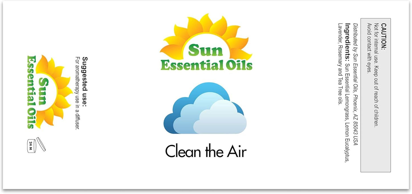 Sun Essential Oils - Clean The Air Essential Oil (Huge 2 Ounce Bottle) Bulk - Aromatherapy Oils