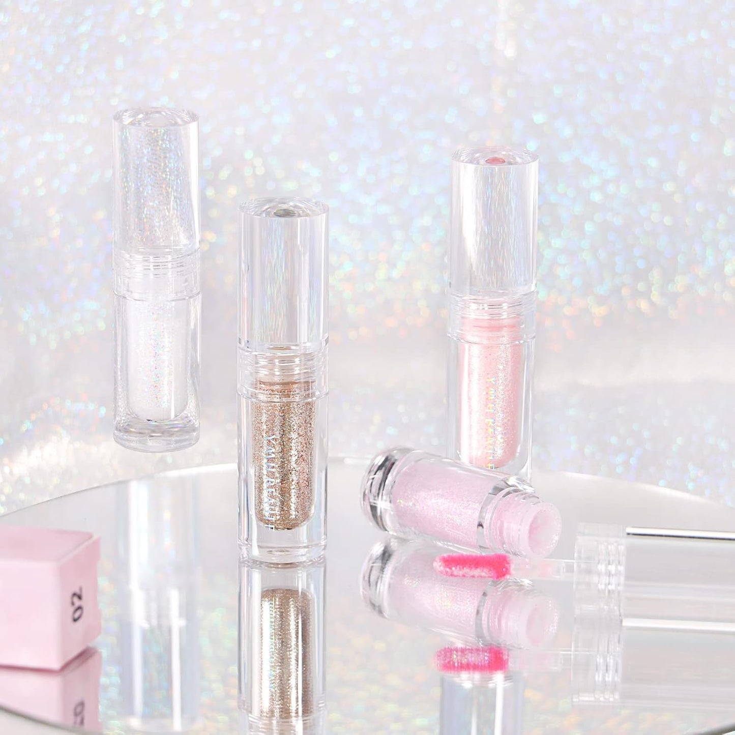 Liquid Glitter Eyeshadow, Pigmented, Long Lasting, Quick Drying, Easy to Apply, Loose Glitter Glue for Eye Crystals Makeup (Transparent Flashing Colorful Sequins 01)