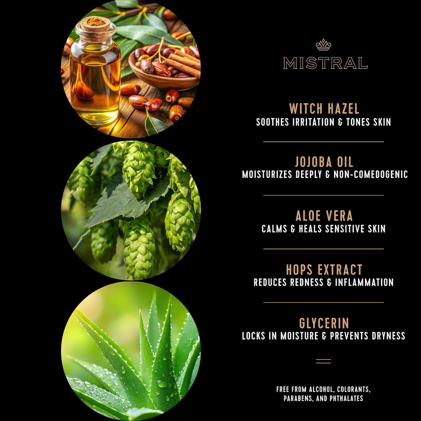 Mistral Bourbon Vanilla Shaving Cream for Men | Smooth Triple Layered Foam | Men’s Shave Cream with Organic Plant Extracts | pH-balanced, Phthalates & Paraben-Free | Made in USA. 9oz Tub