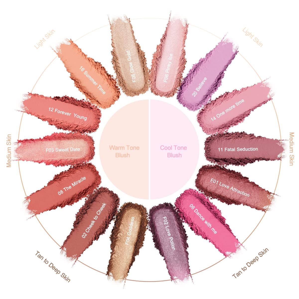 Oulac Highlighter Makeup Blush| 2 in 1 Powdery Cream Texture Blush & Highlighter| Golden Hour Makeup Bronzer Illuminating | Rich Colors &Blendable | Vegan & Cruelty-Free| F08 Glow Gold 4.8g