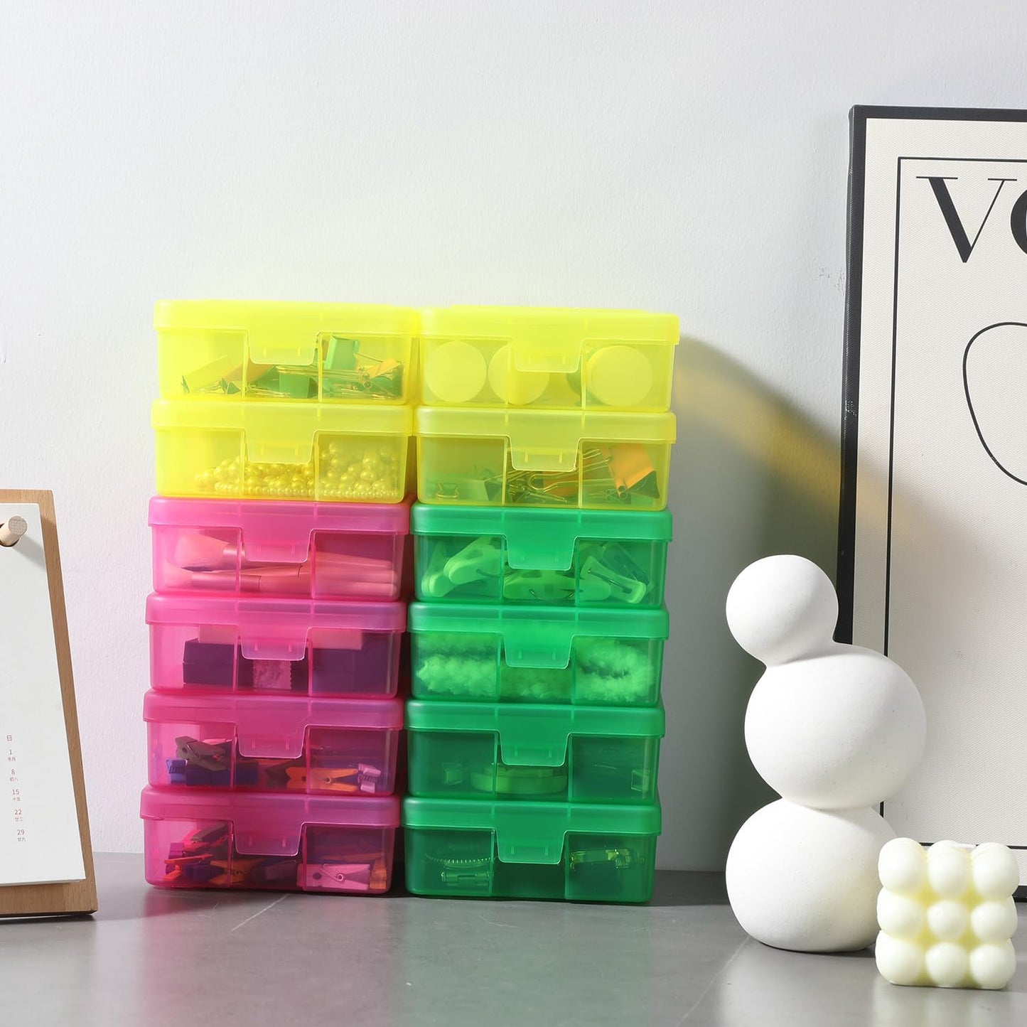 18 Pack Small Plastic Storage Containers Clear Arts & Crafts Storage Boxes & Organizers Stackable Small Containers With Lids For Organizin (Set 3)