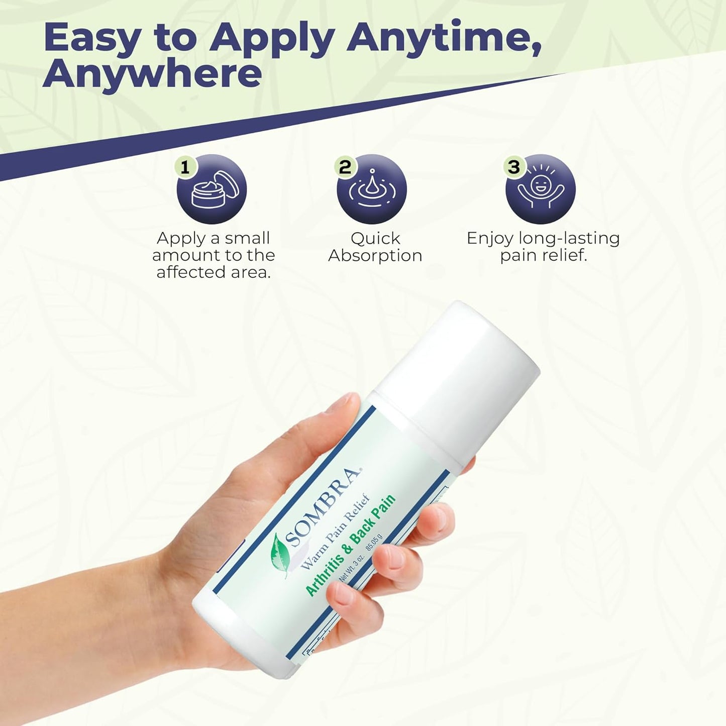 Sombra Warm Pain Relief Gel, Warm Relief for Arthritis and Chronic Pain Pre-Workout Muscle Rub Vegan Formula Free of Artificial Fragrances, Dyes, NSAIDs, Wax, Petrv