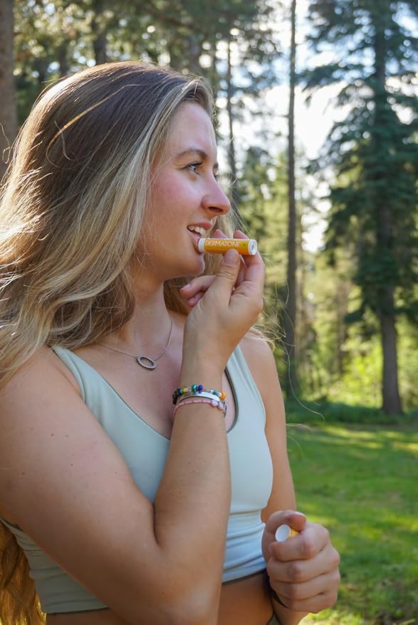 Dermatone Mango Lip Balm | Moisturizing Lip Care | Soothe & Replenish Chapped Lips | Aloe, Vitamin E | 3-Pack (Mango, 0.15oz sticks)