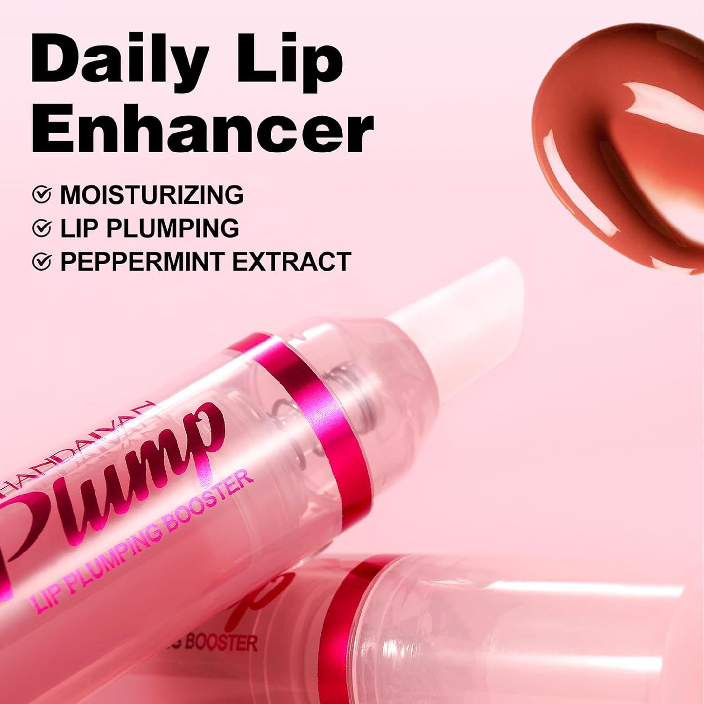 Erinde Lip Plumper Gloss, Natural Ginger Lip Plumping Booster Lip Plumping Oil, Ultra-Hydrating & Nourishing Plump Lip Plumper, Glossy Finish Fuller Lip Plumping Lip Gloss for Women Girls, G07