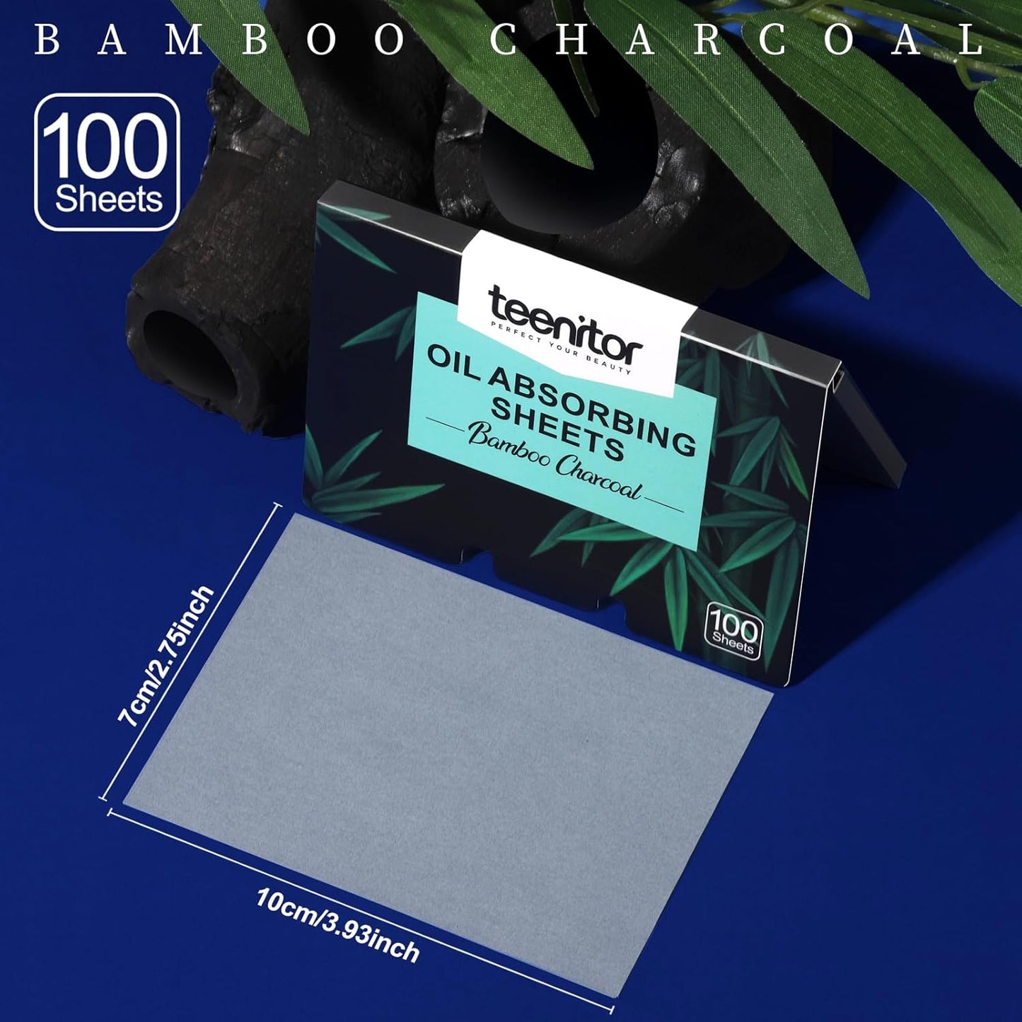 Teenitor Bamboo Charcoal Blotting Paper - 1200 Count Oil Absorbing Sheets for Oily Skin Face Oil Control Film