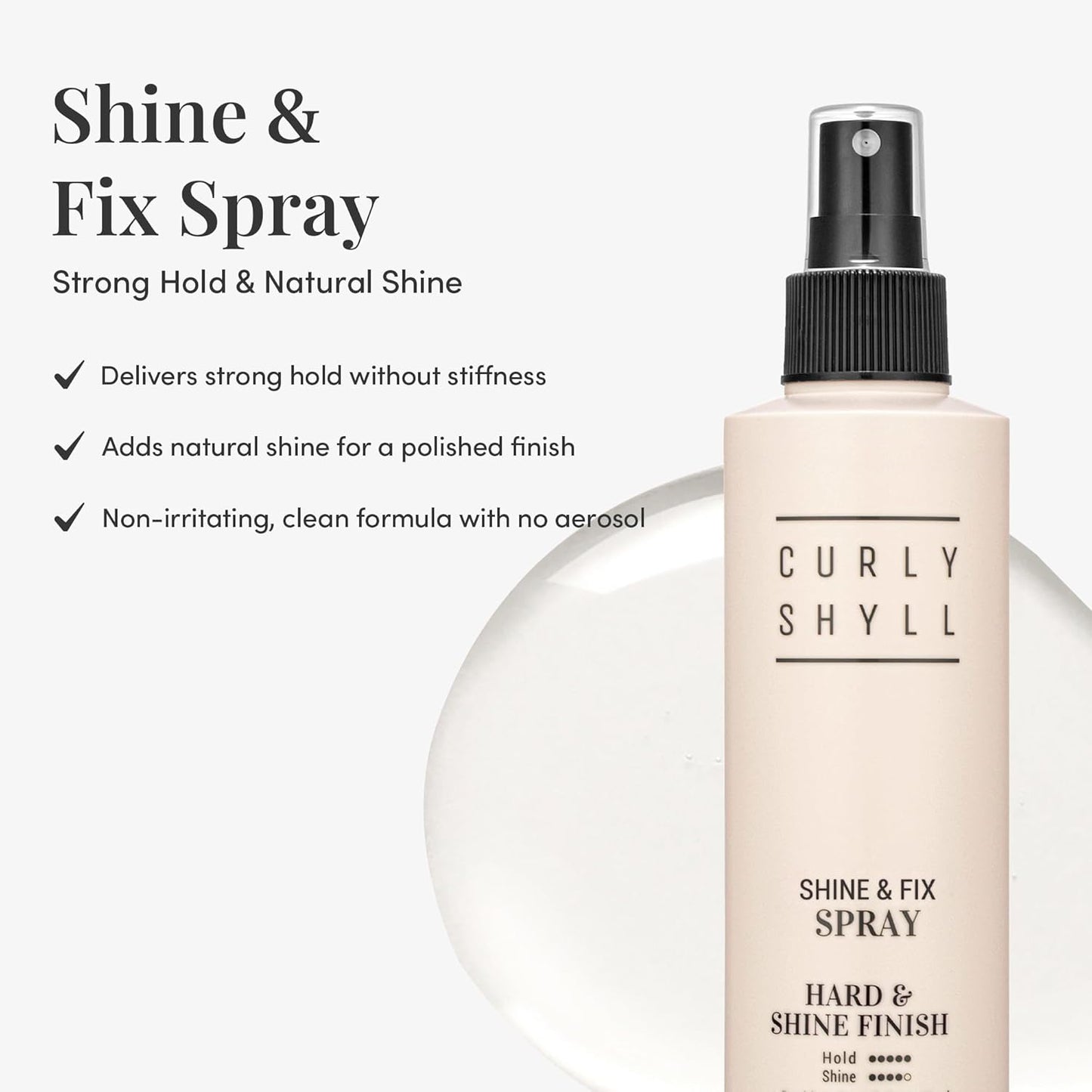 Shine & Fix Spray | High Hold Hair Spray | Clean-Finish Mist Type Styling Spray | Non-Sticky, Fast-Drying | 240ml