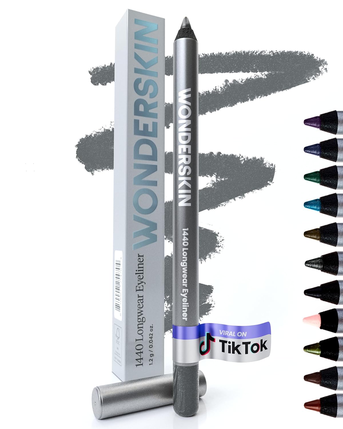 Wonderskin Eyeliner Pencil, 1440 Longwear Blue Glitter Eyeliner Pencil - Waterproof, Sharpenable & Smudge Proof