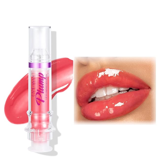 Natural Spicy Lip Plumping Booster Lip Plumping Oil，Lip Plumper Gloss, Ultra-Hydrating & Nourishing Plump and Pout Lip Plumper, Glossy Finish Fuller Lip Plumping Lip Gloss for Women Girls(04#)