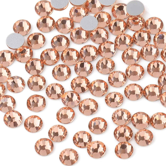 Beadsland 2880pcs Flat Back Crystal Rhinestones Round Gems for Nail Art and Craft Glue Fix,Champagne,SS4,1.5-1.7mm