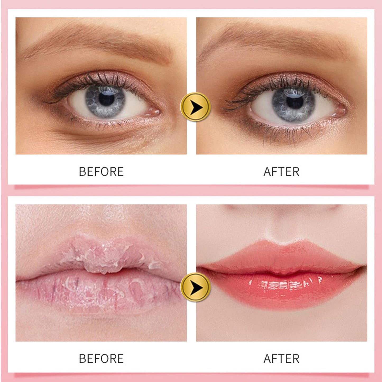 firstfly 30 Pairs Collagen Lip Masks & 24K Gold Eye Masks, Reduce Dark Circles, Puffy Eyes, Undereye Bags, Wrinkles, Effectively Nourishes the Lip & Eye Skin Gel Eye Patches