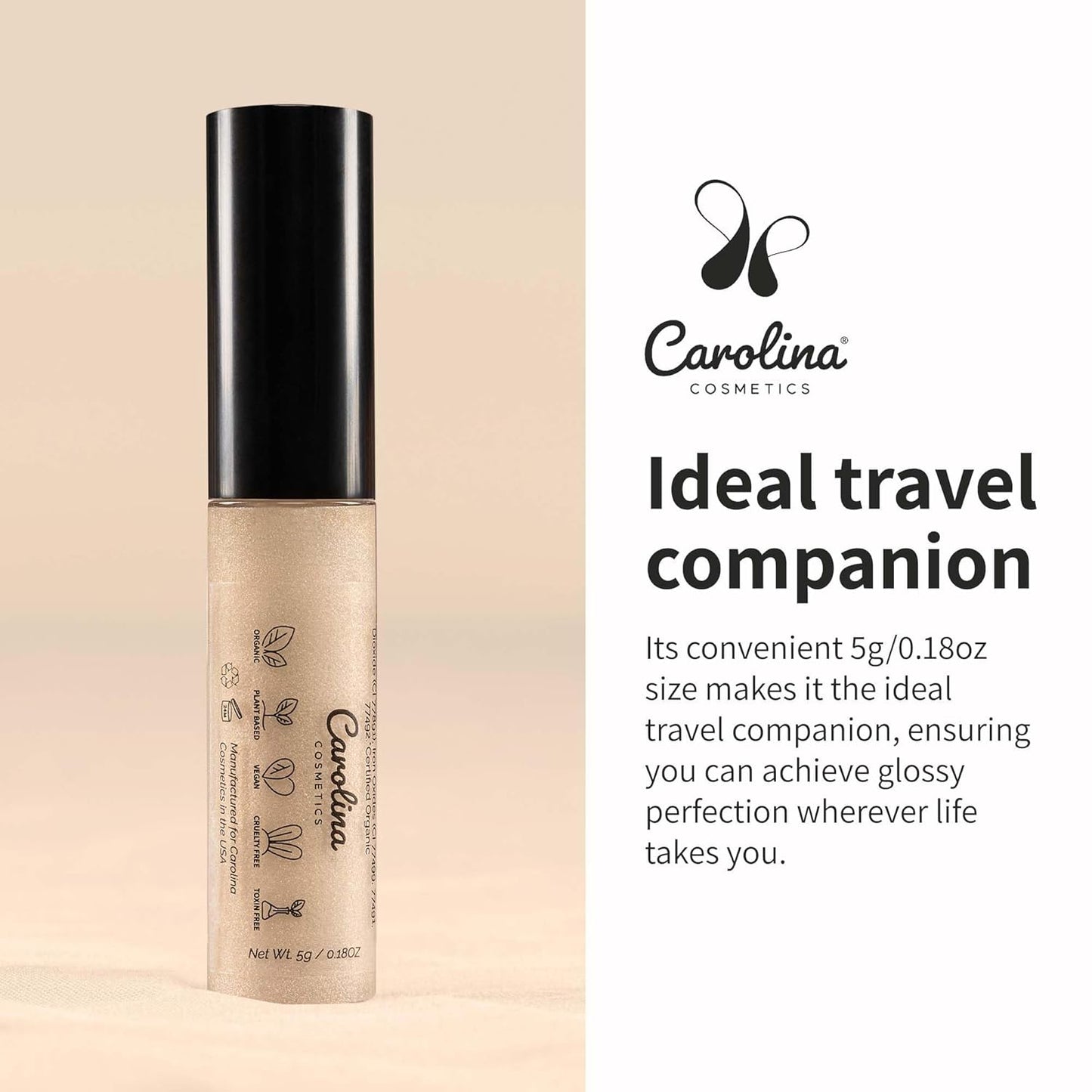 Plant-Based Non-Sticky Lip Gloss (Wifey) - Hydrating & Nourishing - Sunflower Seed Oil, Cacao & Grape Seed Oil - Gluten-Free, Vegan, Non-GMO, Paraben-Free - 5g/0.18oz