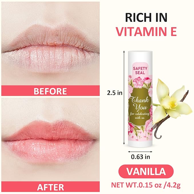 DMSKY Lip Balm Bulk 60 Pcs, Bridal Shower Gifts for Guests,Thank You Gifts for Coworkers Women Men, Bridal Wedding Favors for Guests