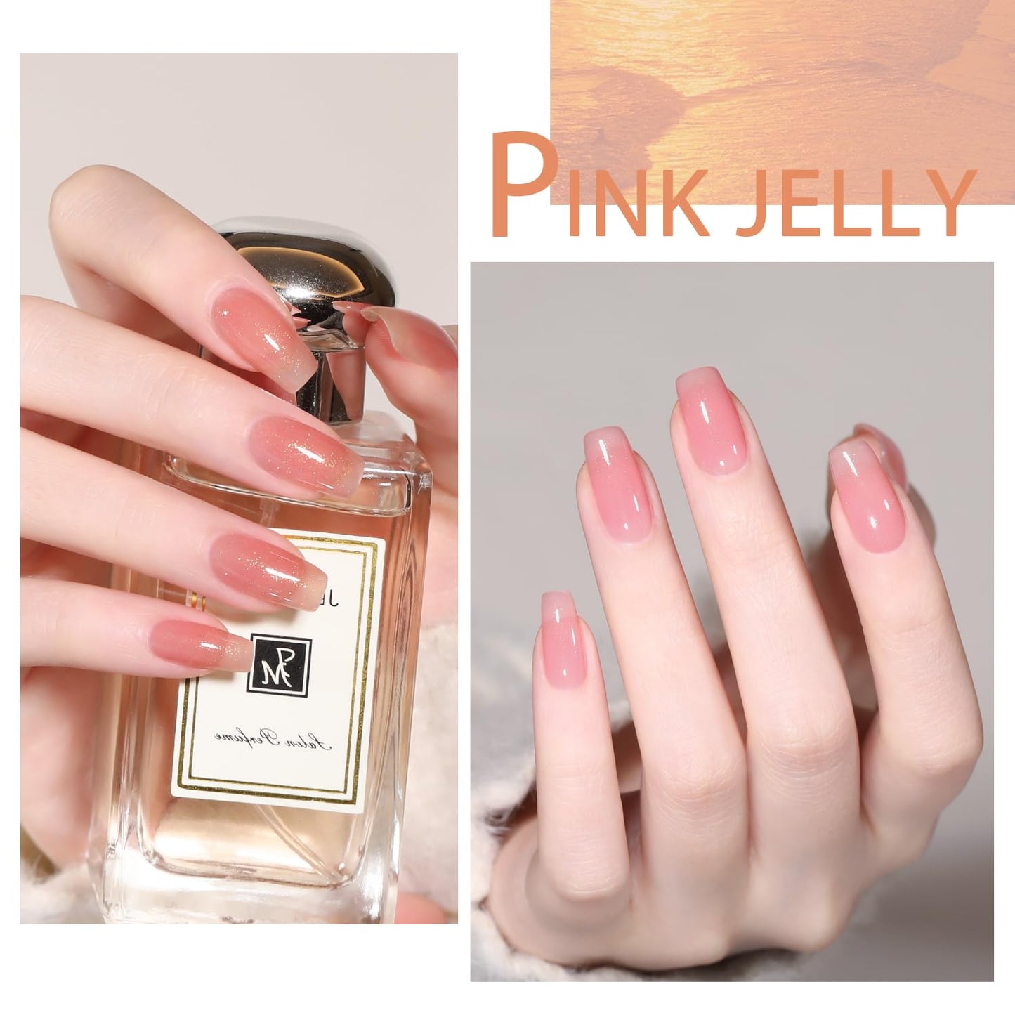 Jelly Nude Gel Nail Polish Set 10Pcs Neutral Skin Color Rose Maple Red Shimmer Gel Polish Kit Semi-Transparent Nail Polish Fall Nail Gel UV LED Soak Off Home DIY 7ml