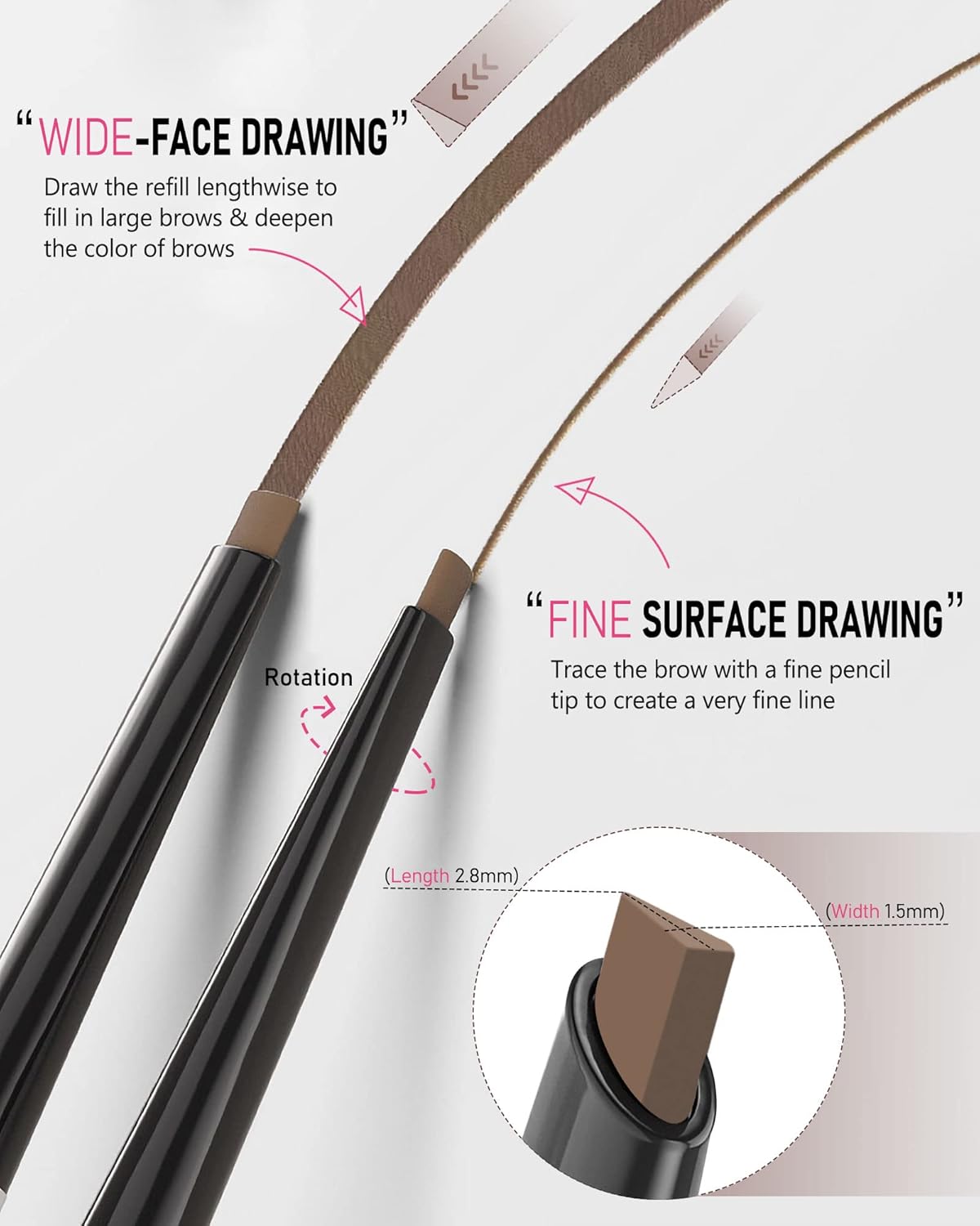 Light Brown Eyebrow Pencil Waterproof for Women - Eye Brow Makeup Pen