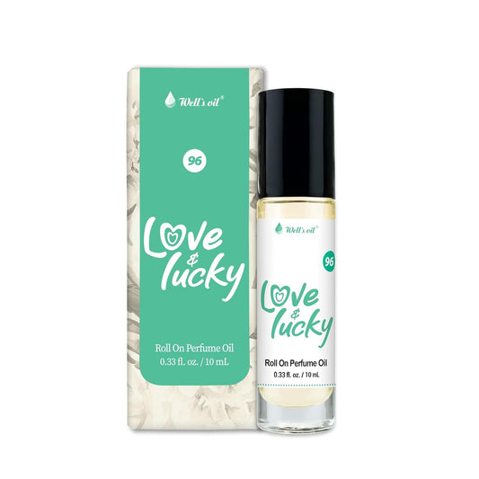 Well's Oil Perfume Oil Roll-On (Love & Lucky) | 10 ml / 0.33 fl Oz | Clean, Rich, Pure Scent | Alcohol-Free | Oil Based | Long Lasting | Concentrated Roll-on Perfumes for Women and Men