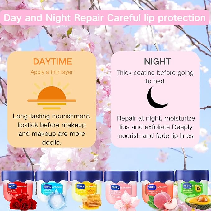 Lip Balm Set, 6Pcs Fruit Moisturizing Lip Balm, Lip Moisturizer Tinted Lip Balm, Hydrating Lip Balm For Reduce Lip Wrinkles, Dead Skin, Dry & Chapped, Cute Lip Balm Set For Women