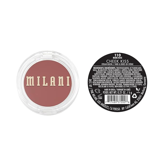 Milani Cheek Kiss Cream Blush- Cream to Gel Blush for Cheek and Lip Tint