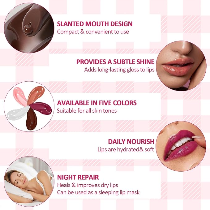 DAGEDA 3Colors Lip Glowy Balm Set, Hydrating Lip Balm Shine Lip Glow Oil, Clear Plumping Lip Gloss Tinted Jelly Balm, Natural Lip Care Makeup Glossy Lip Moisturizer for Dry Cracked Lips(B)